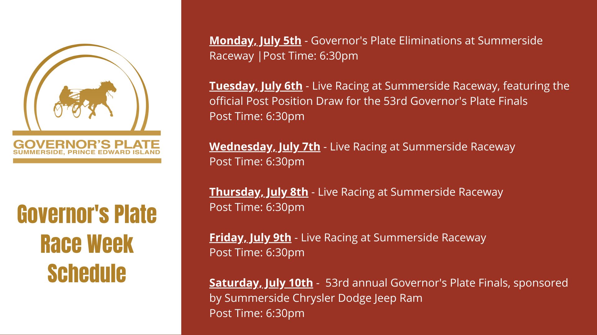 Governor's Plate Race Week Schedule_Website